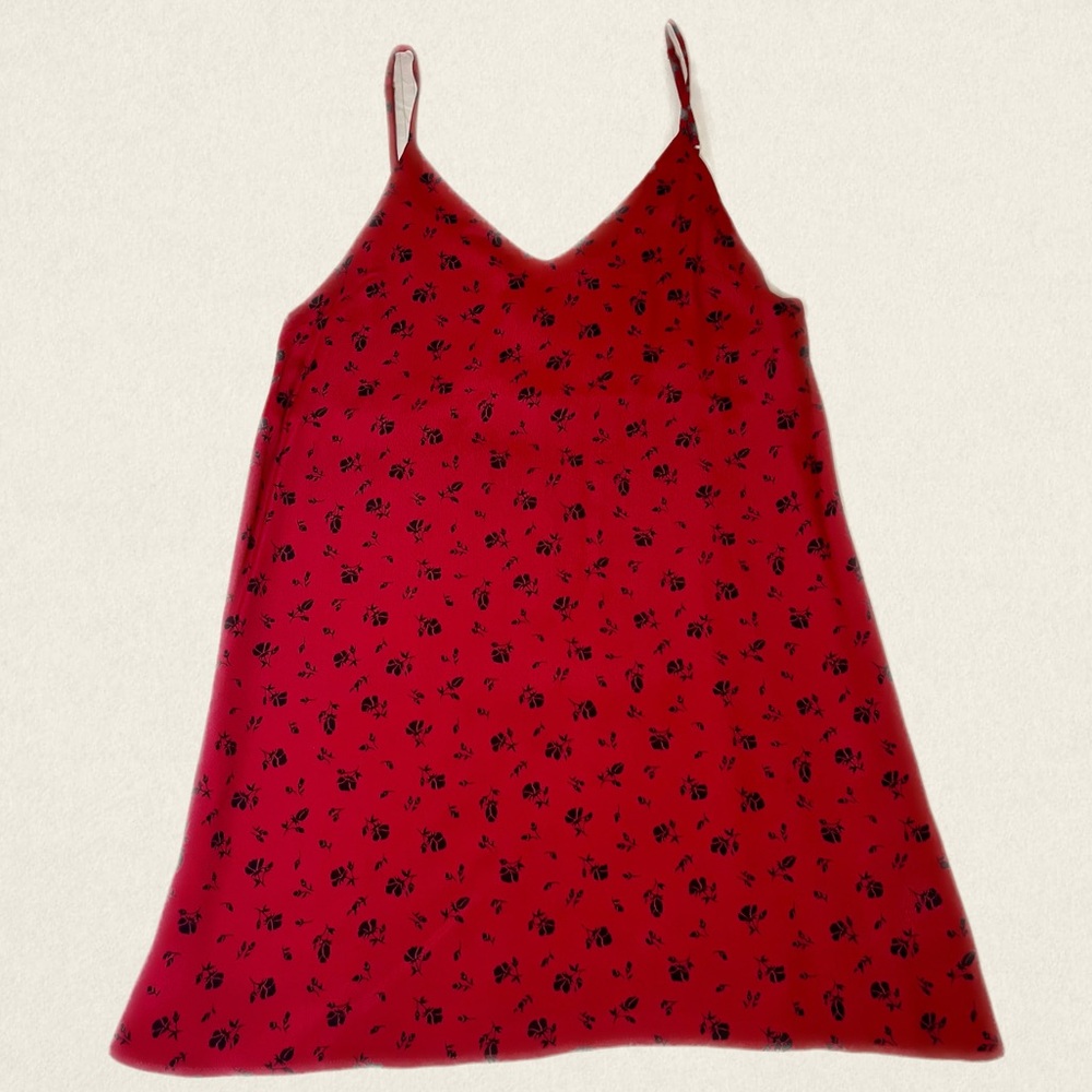 Reformation Red Patterned Skinny Strap Mini Dress!